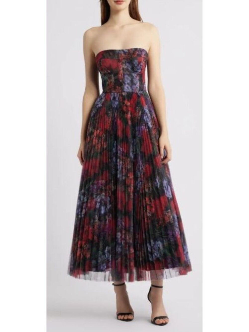 Hutch Alba Floral Strapless Mesh Maxi Corset Dress Gown Sz 10 NEW